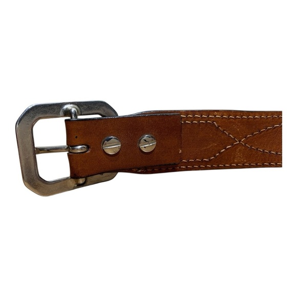 Men's Unbranded Stitched Western Core Leather Belt Sz 36” - Picture 4 of 4